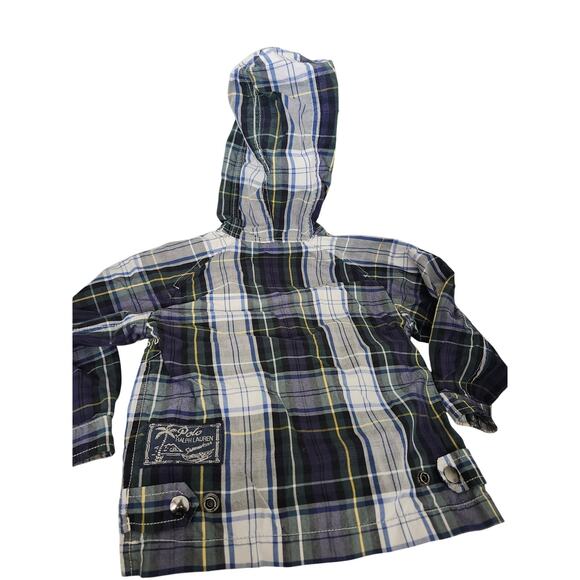 Large Pony Plaid Blue POLO Ralph Lauren Boys 24 mth Zip Jacket - Picture 2 of 10
